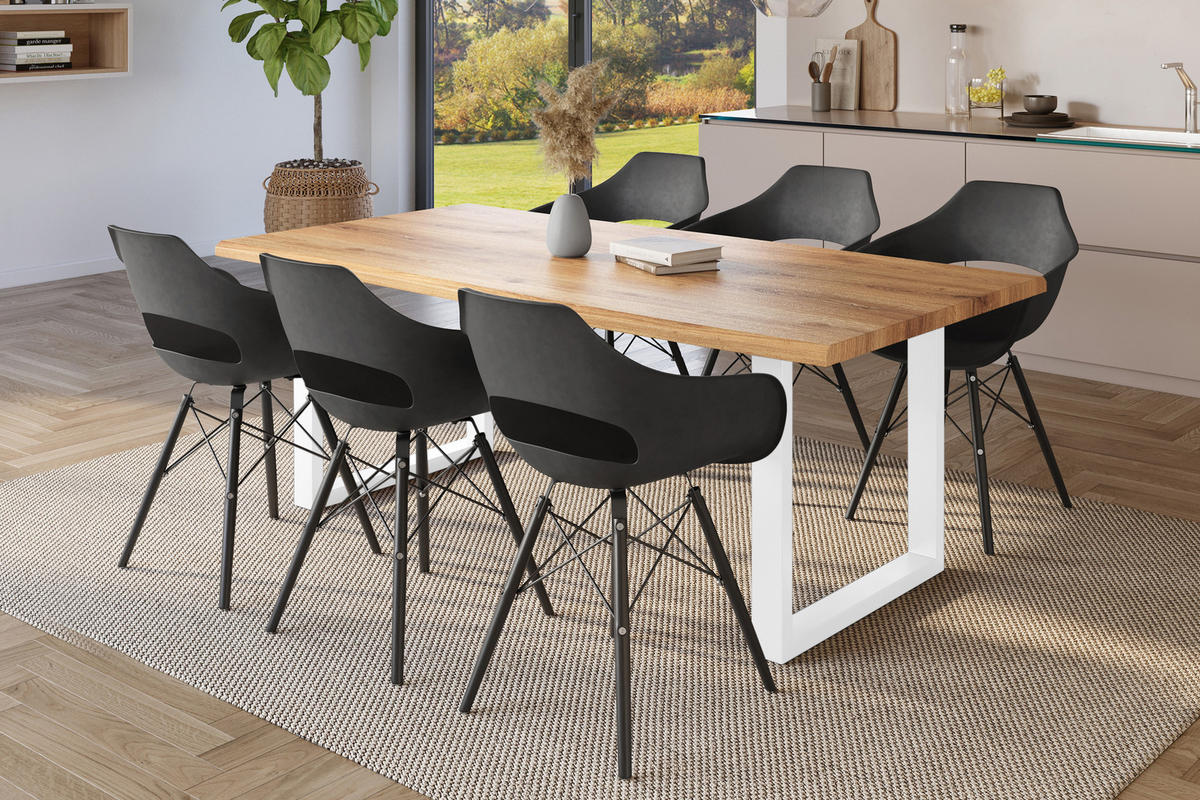 ESSTISCH JULIUS U - Wildeiche/Eichefarben, Holz (100/240/77cm) - SAM