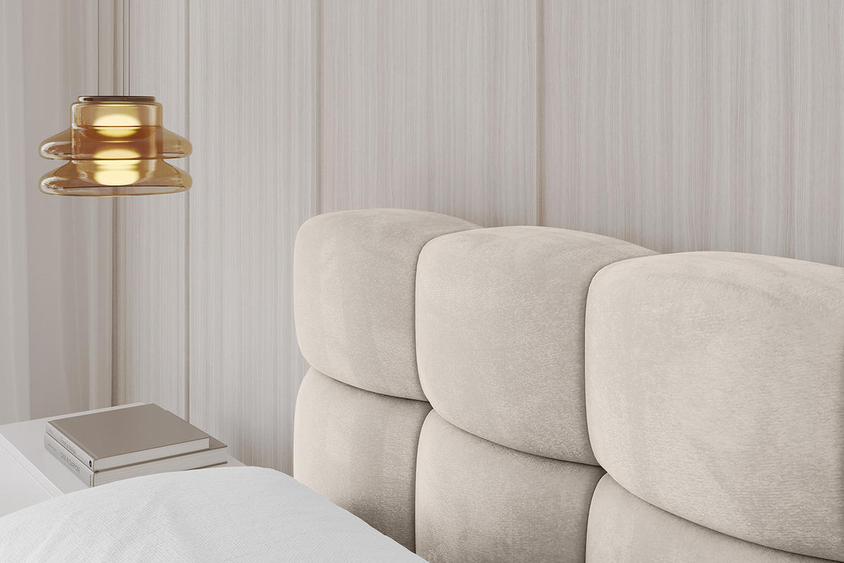 POLSTERBETT mit Bettkasten und Lattenrost, Bett mit Matratze H3/H4 - LEYA-v1 120x200 Beige - Beige, Holzwerkstoff/Textil (120/200cm) - ALTDECOR