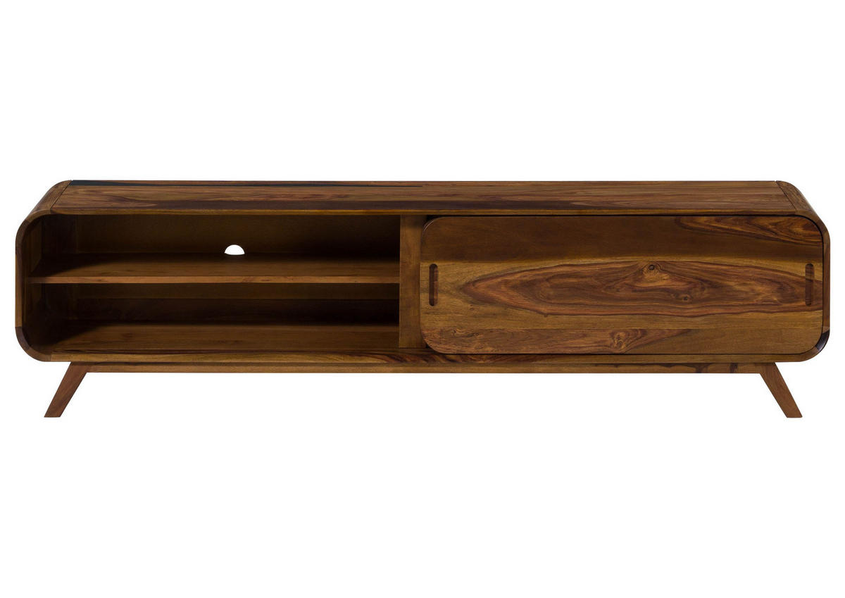 TV-BOARD Sheesham 192x40x48 dunkelbraun lackiert MAILAND #229 - Dunkelbraun, Holz (192/48/40cm) - Massivmoebel24