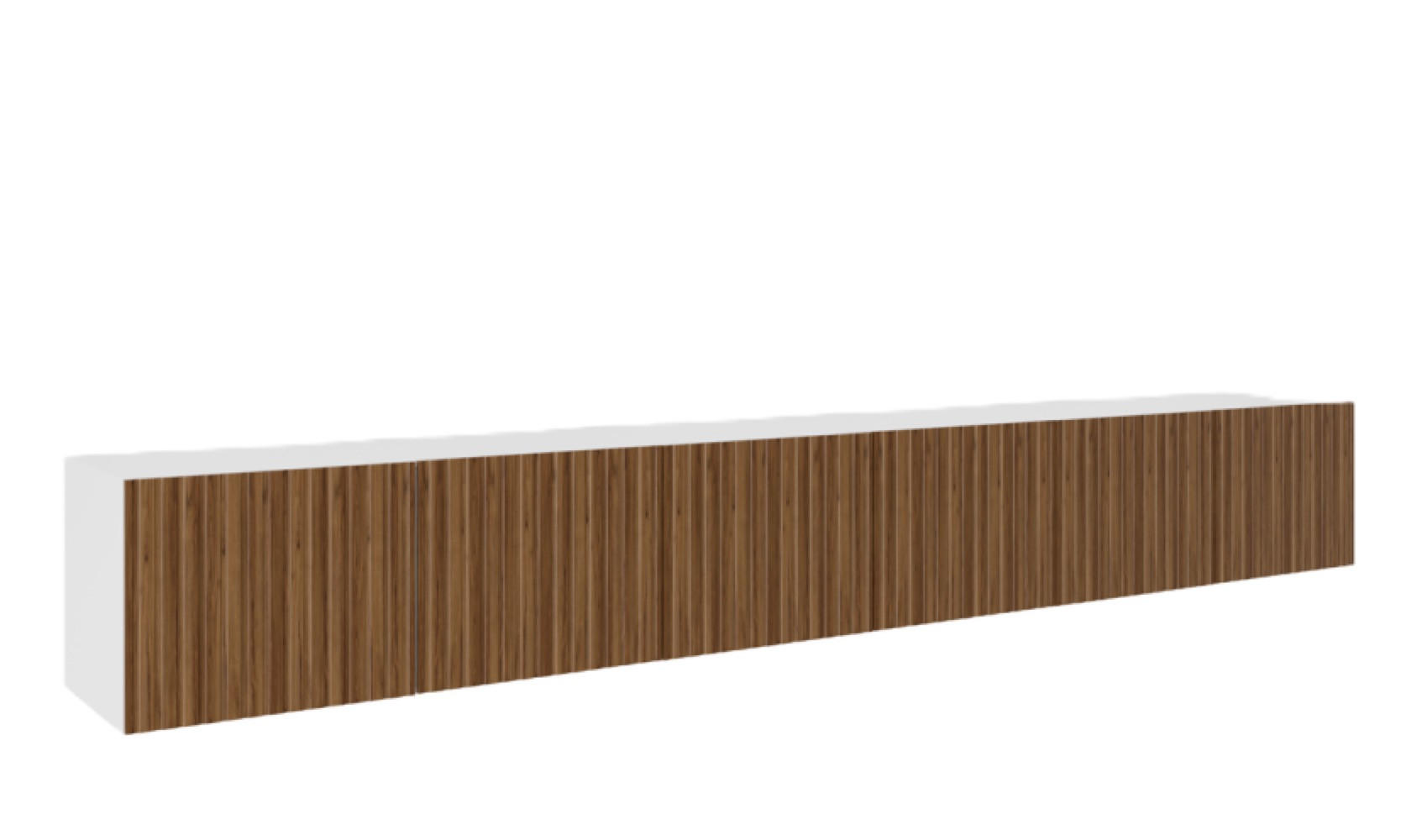 TV-SCHRANK Weiß RIO Geschlossen Gerillt 300 cm - Braun, Holzwerkstoff (300/41/40cm) - Sepro Meble