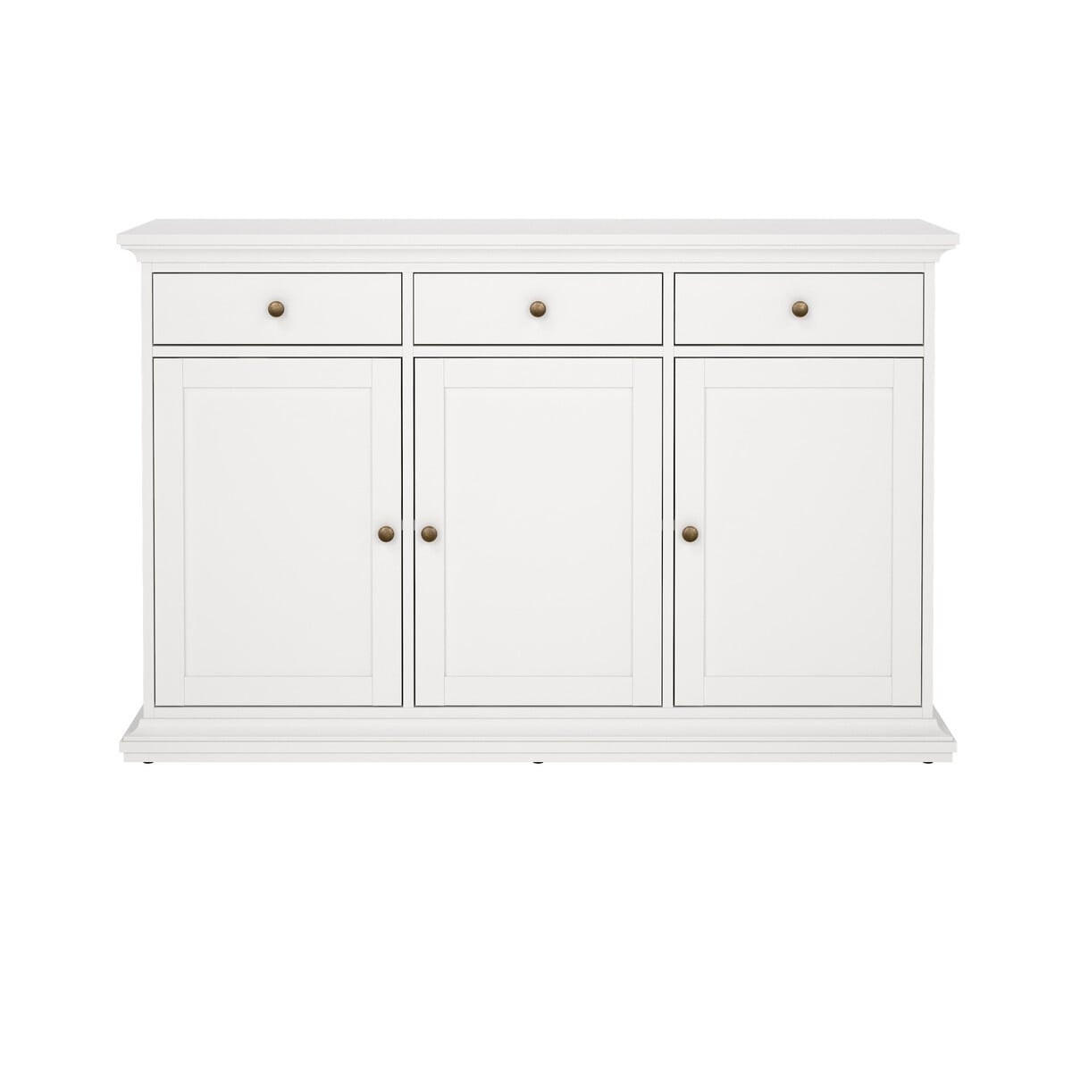 ANRICHTE mit 3 Türen und 3 Schubladen sofia 91,66/143,7/46,1 cm - Weiß, Holzwerkstoff (46.1/91.66/47cm) - Calicosy