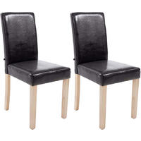 ESSZIMMERSTUHL Ines, 2er Set Kunstleder, Gestell Holz Natura Braun - Braun/Naturfarben, Holz/Textil (41/91/47cm) - TPFLiving