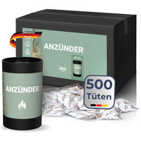 KAMINANZÜNDER 500 Stk. Ideal für Kamin Grill & Feuer Geruchlos - Schwarz, Kunststoff (29/18/29cm) - DELUKE