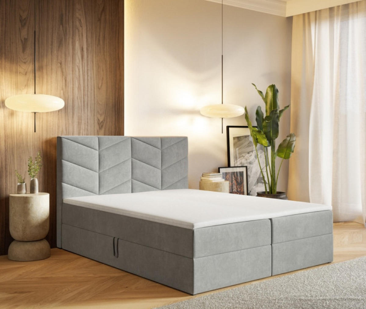 BETT Grau G3 Mit Bettkasten 160x200 cm - Grau, Textil (160/200cm) - Sepro Meble