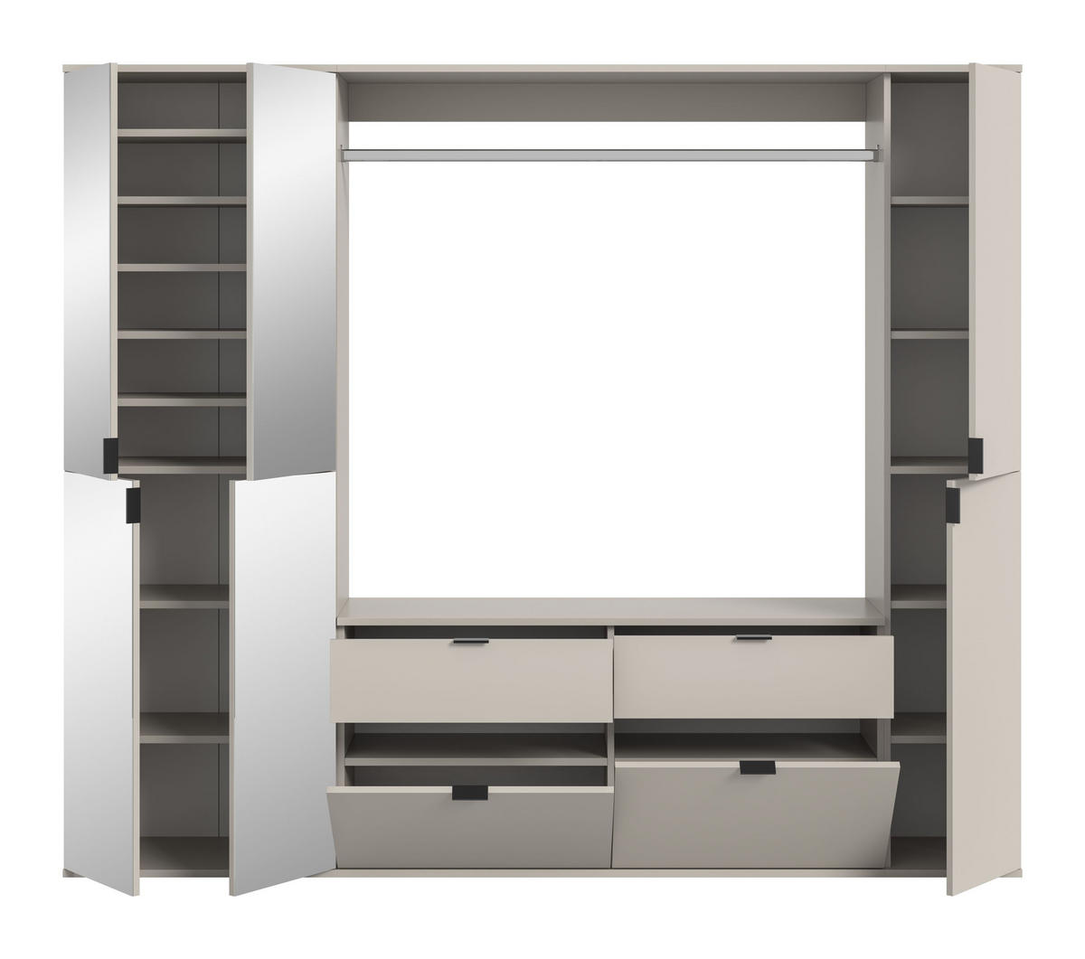 GARDEROBE Nexus 3-tlg. (B/H/T: ca. 212/193/34 cm) in Kaschmir/Kaschmir - Kaschmir, Holzwerkstoff (212/193/34cm)