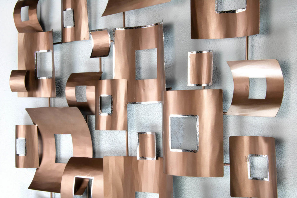 WANDDEKO Kupfer 100/100 cm - Kupferfarben, Metall (100/100/6cm) - KUNSTLOFT
