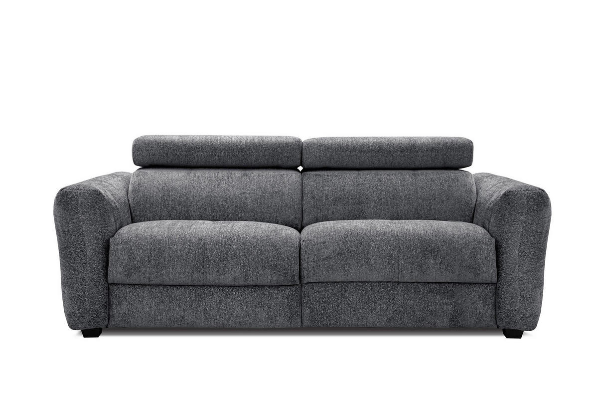 SOFA CALVERA 3-Sitzer mit 2 Relaxfunktionen, graphitfarben - Graphitfarben, Holzwerkstoff/Textil (204/79/106cm) - Courtois Laville