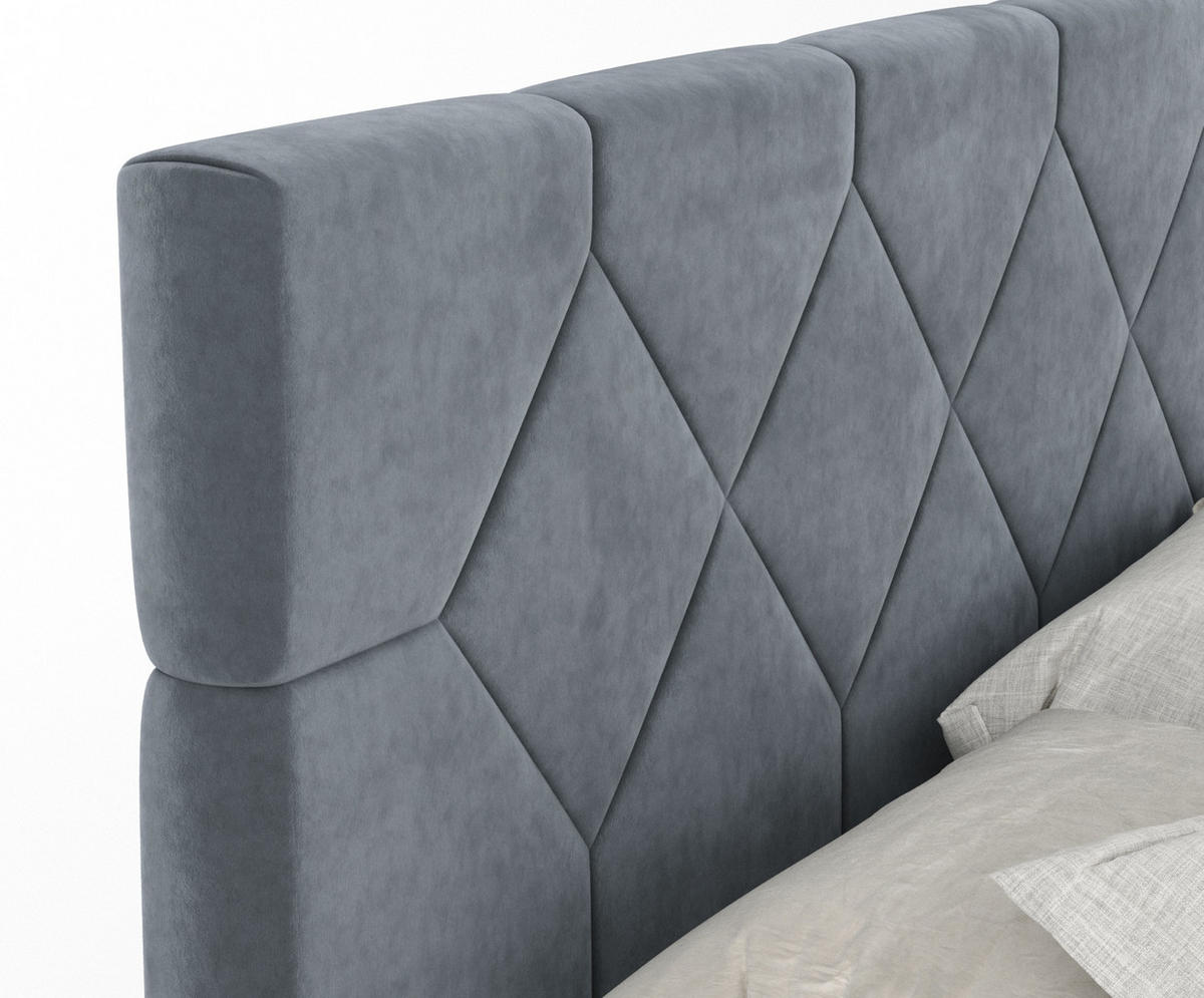BOXSPRINGBETT Toma Grau 200/200 cm - Schwarz/Grau, Holz/Holzwerkstoff (200/200cm) - Maison de Reve