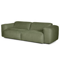 3-SITZER SOFA - Dunkelgrün/Schwarz, Kunststoff/Textil (251/71/102cm) - home24