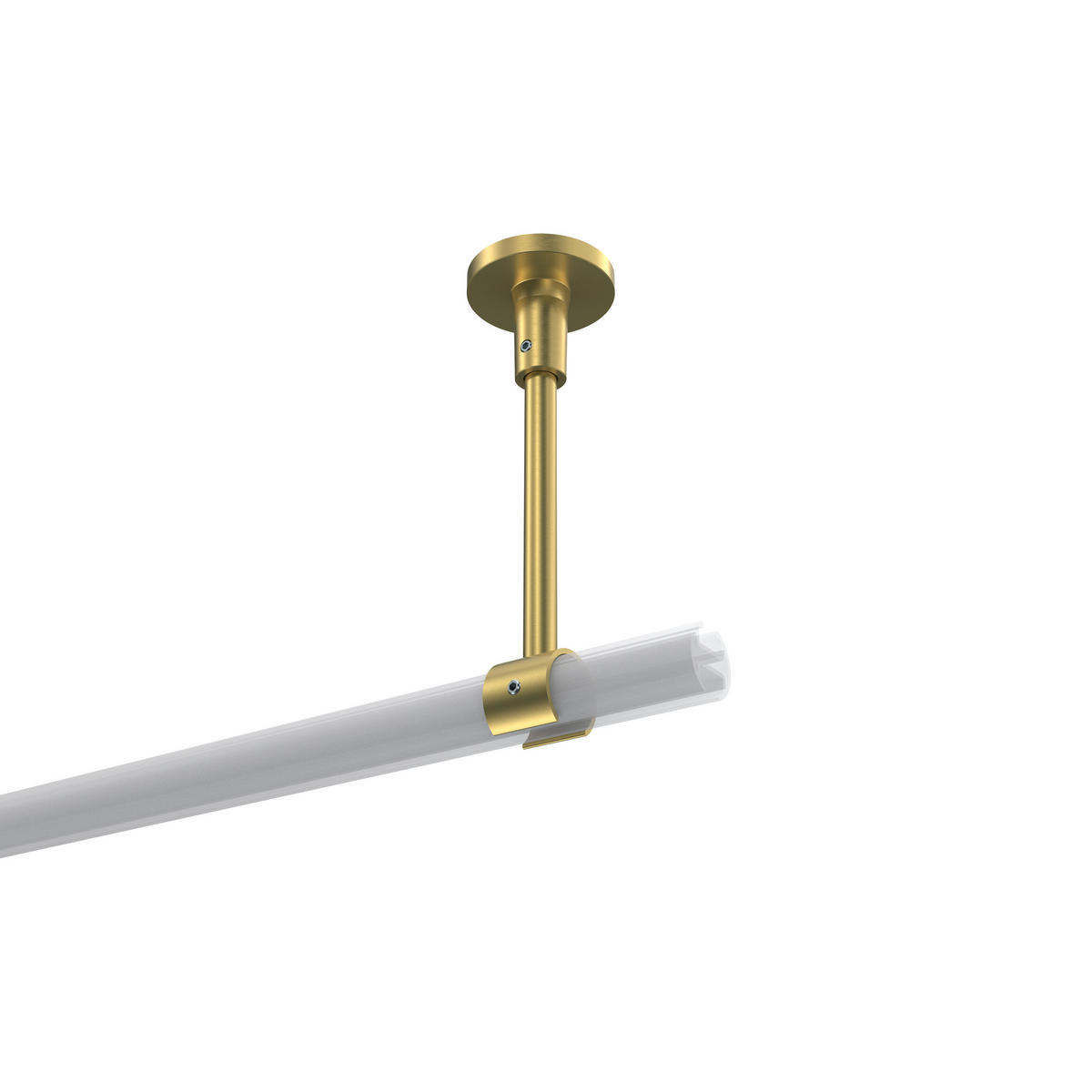 DECKENTRÄGER FÜR GARDINENSTANGEN 20 mm Ø, Sonette 1-läufig, Messing-Optik - Messingfarben, Metall (4.3/14.2/4.3cm) - INTERDECO