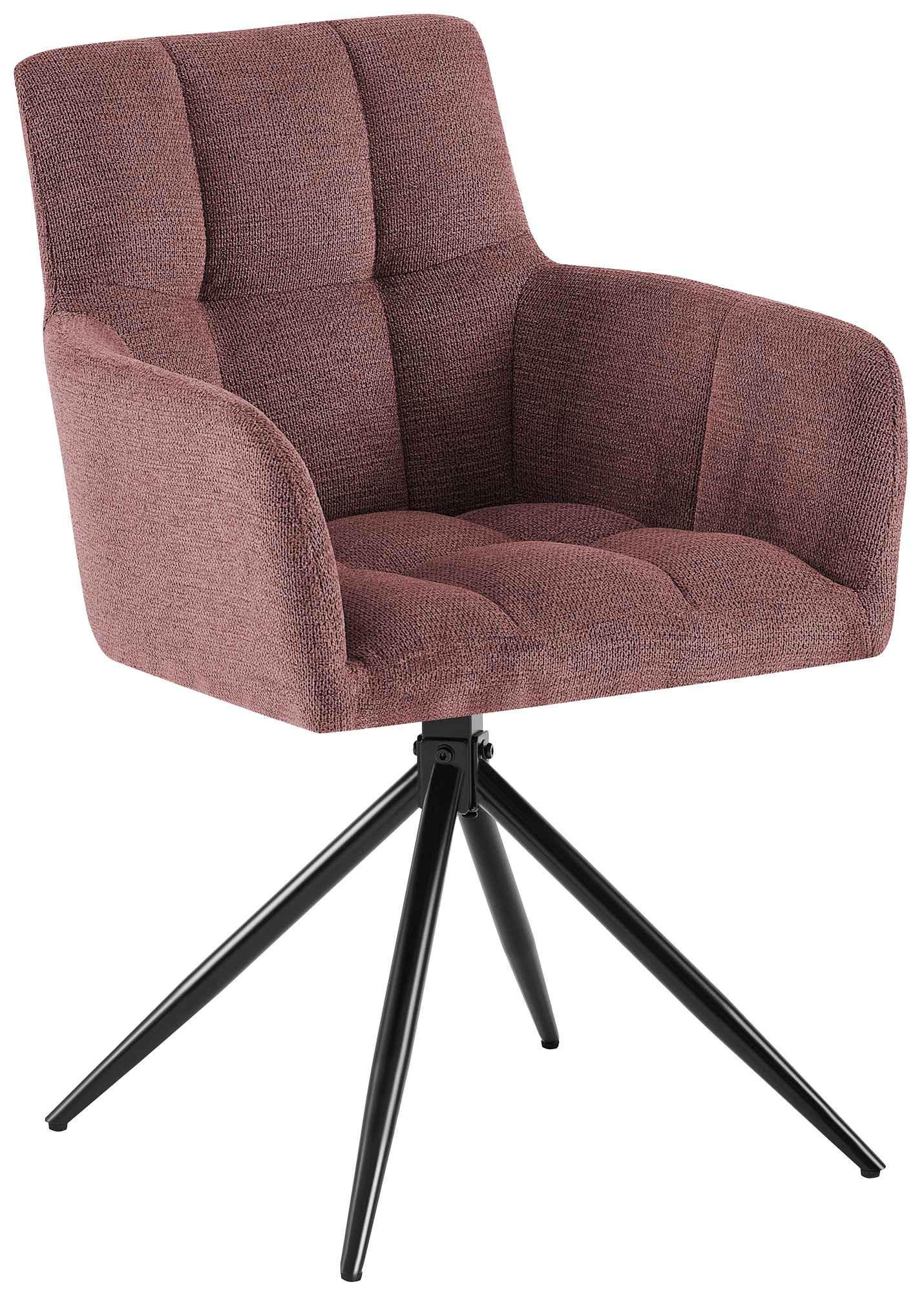 ARMLEHNENSTUHL Stoff Rubinrot - Rot/Schwarz, Textil/Metall (59/87/59cm) - CLP