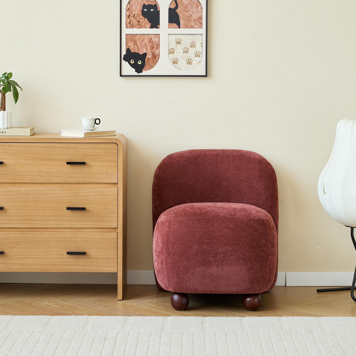 SESSEL Holz Terrakotta - Rot, Holz (57/62/61cm) - Nordlys