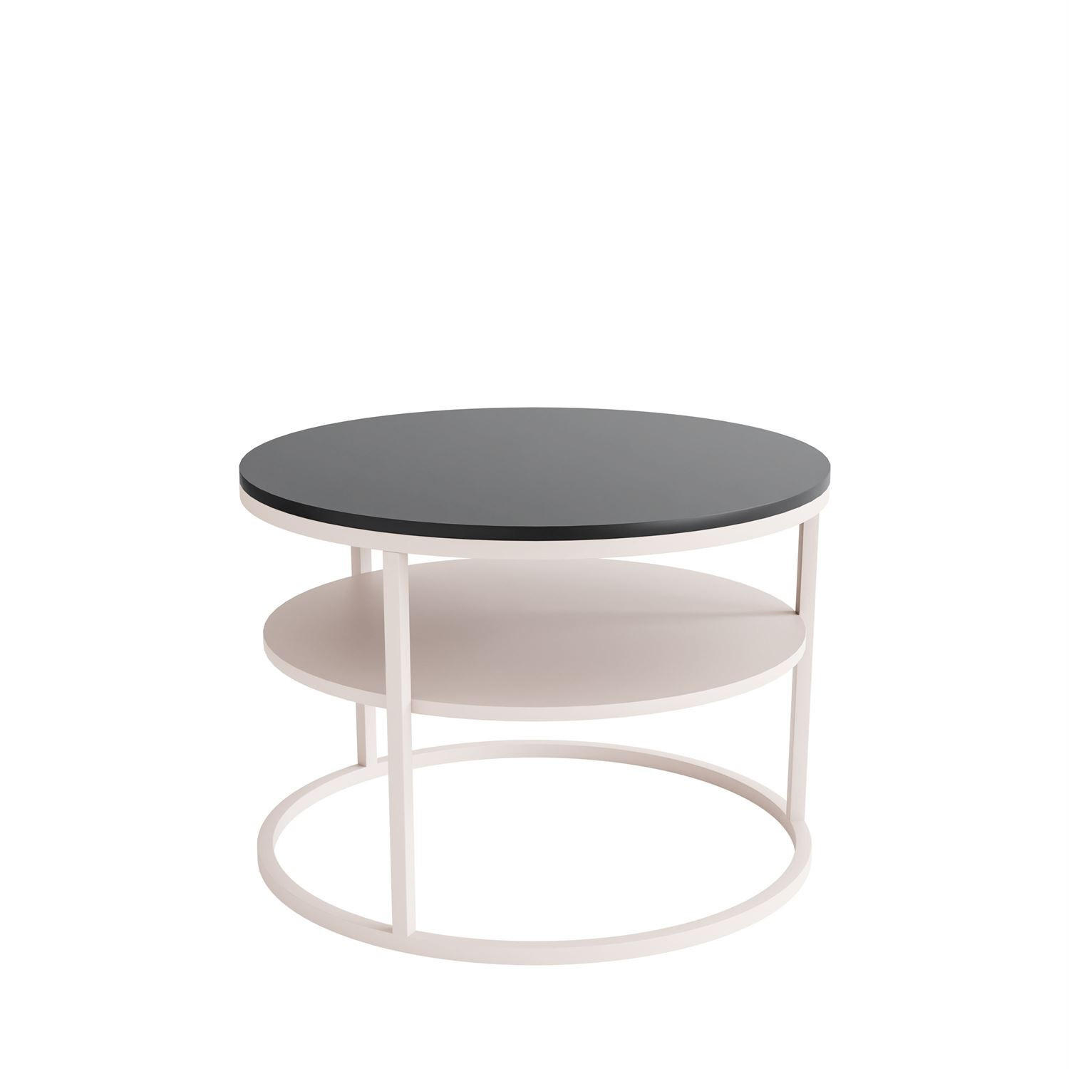 COUCHTISCH CIRI MATT KASCHMIR mit Ablage schwarze Platte - Schwarz, Holzwerkstoff (70/70/49cm) - Lookway