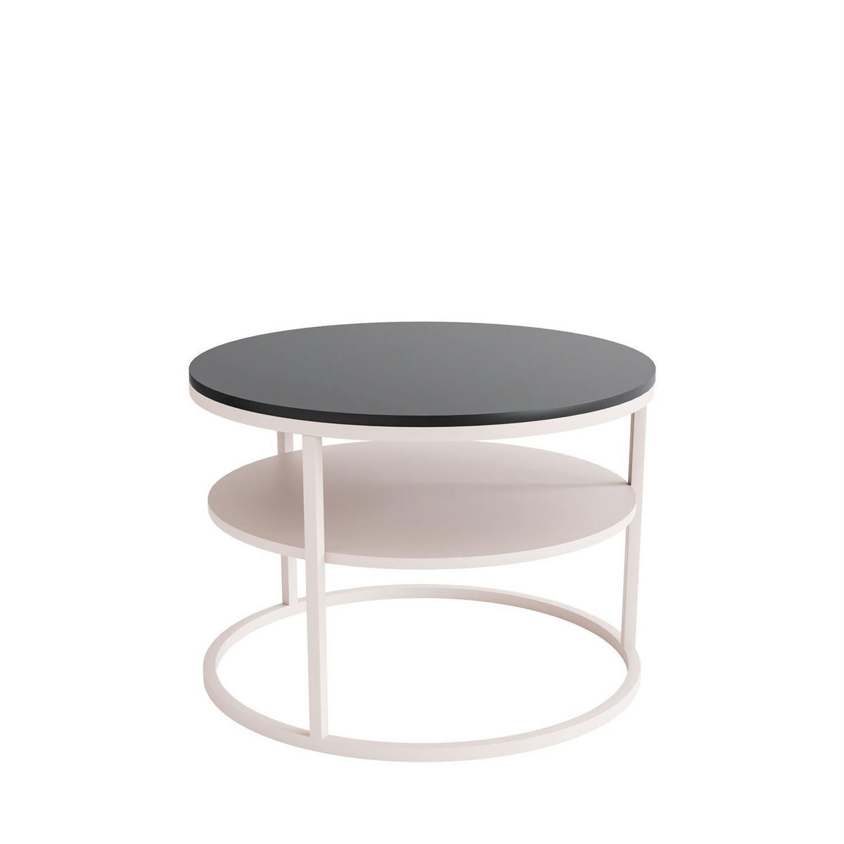 COUCHTISCH CIRI MATT KASCHMIR mit Ablage schwarze Platte - Schwarz, Holzwerkstoff (70/70/49cm) - Lookway