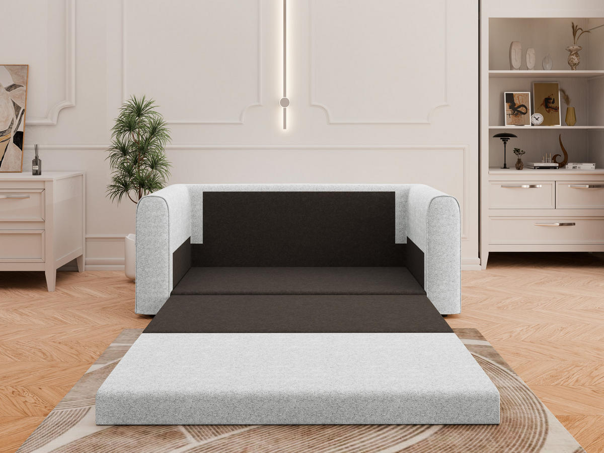 SCHLAFSOFA Arelis Schlafsofa mit Bettfunktion, hellgrau - Hellgrau, Holz (160/78/69cm) - Panda Möbel