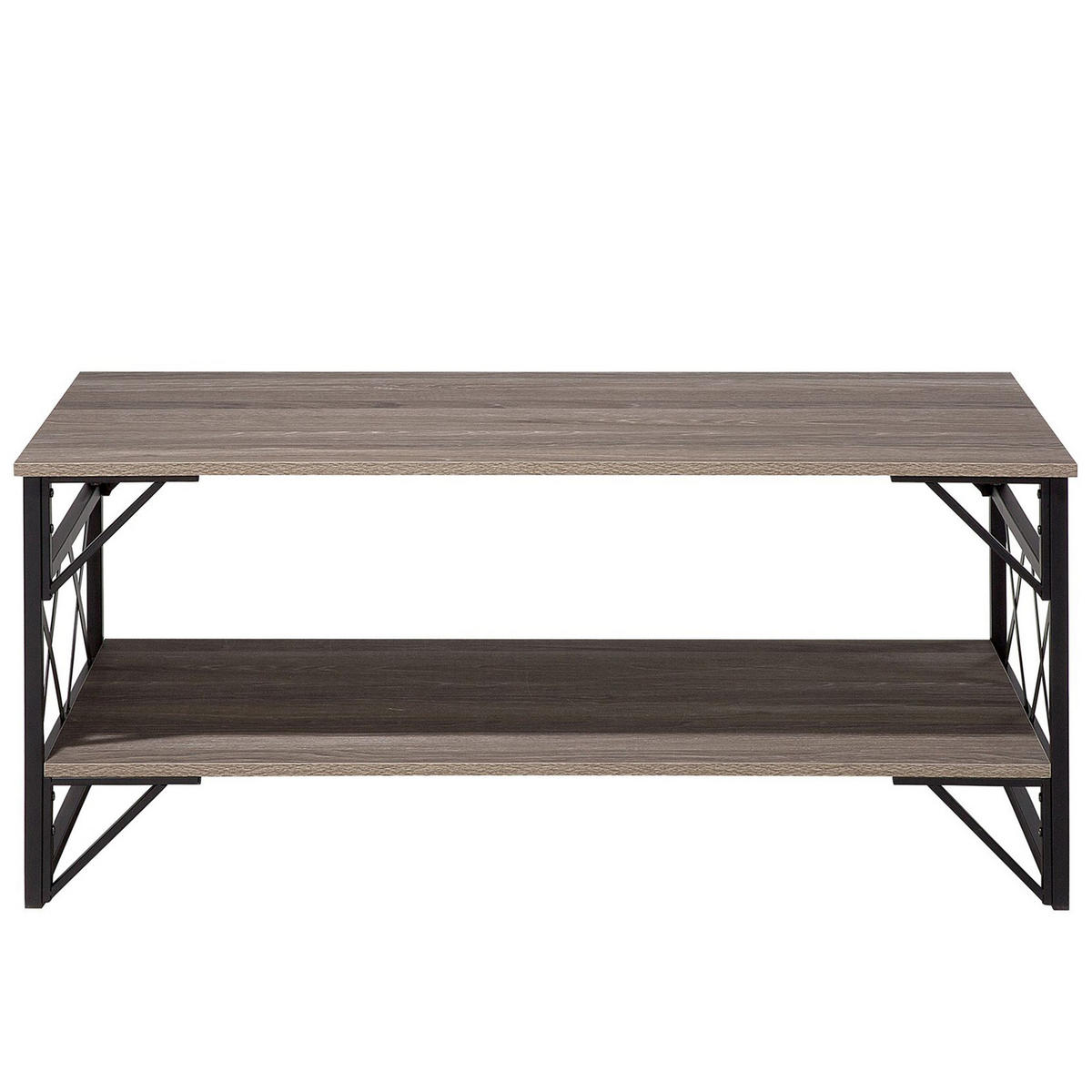 COUCHTISCH Holzoptik taupe rechteckig Bolton - Taupe/Schwarz, Holzwerkstoff (61/120/51cm) - Beliani