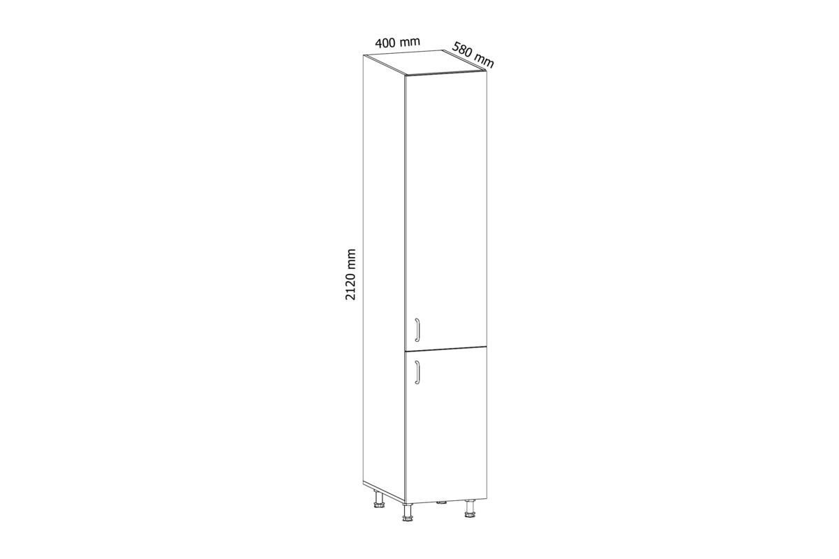 HOCHSCHRANK 40 cm – Velmora D40SP-P/L Grau/Hochglanz – Grau / Hochglanz / Links - Grau, Holzwerkstoff (40/212/58cm) - ROYAL24_MARKT