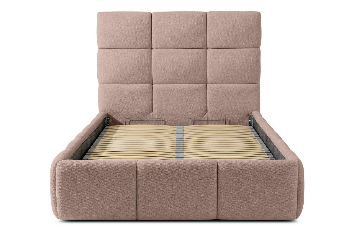 POLSTERBETT ALTOS Einzelbett, Bouclé, rosa - Rosa, Holz/Holzwerkstoff (120/200cm) - KONSIMO®