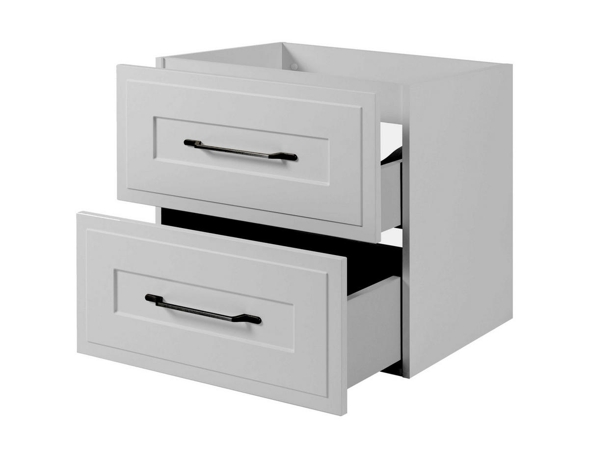 WASCHTISCHUNTERSCHRANK im klassischen Stil, weiß, 60 x 57 x 46 cm - Schwarz/Weiß, Holzwerkstoff (60/57/46cm) - 3XE LIVING