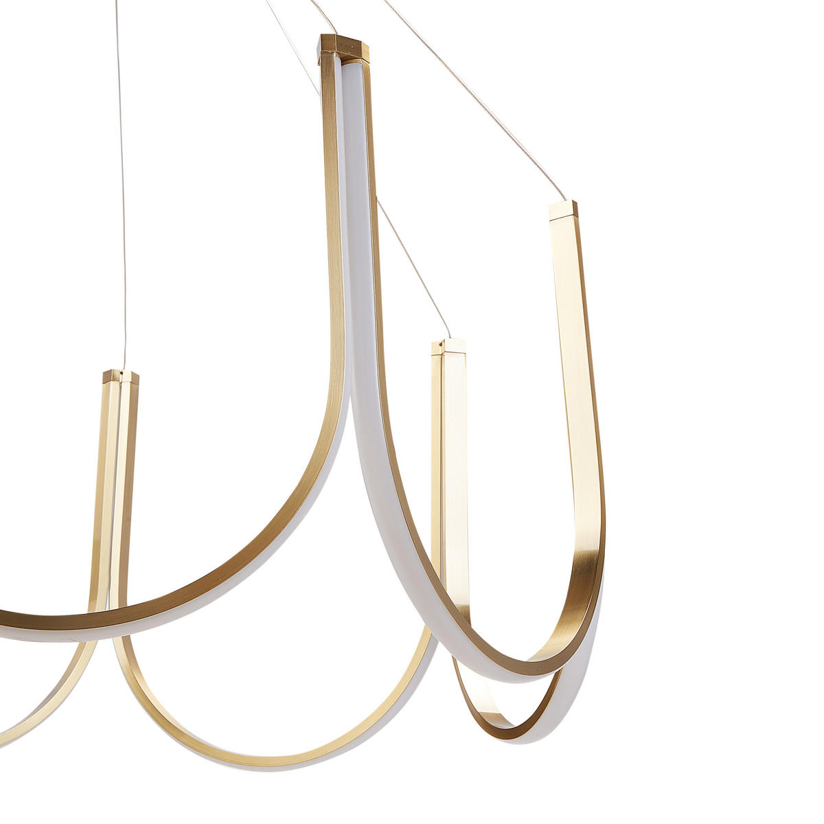 LED-KRONLEUCHTER Gold Perqueno - Goldfarben, Metall (75/75/123cm) - Beliani