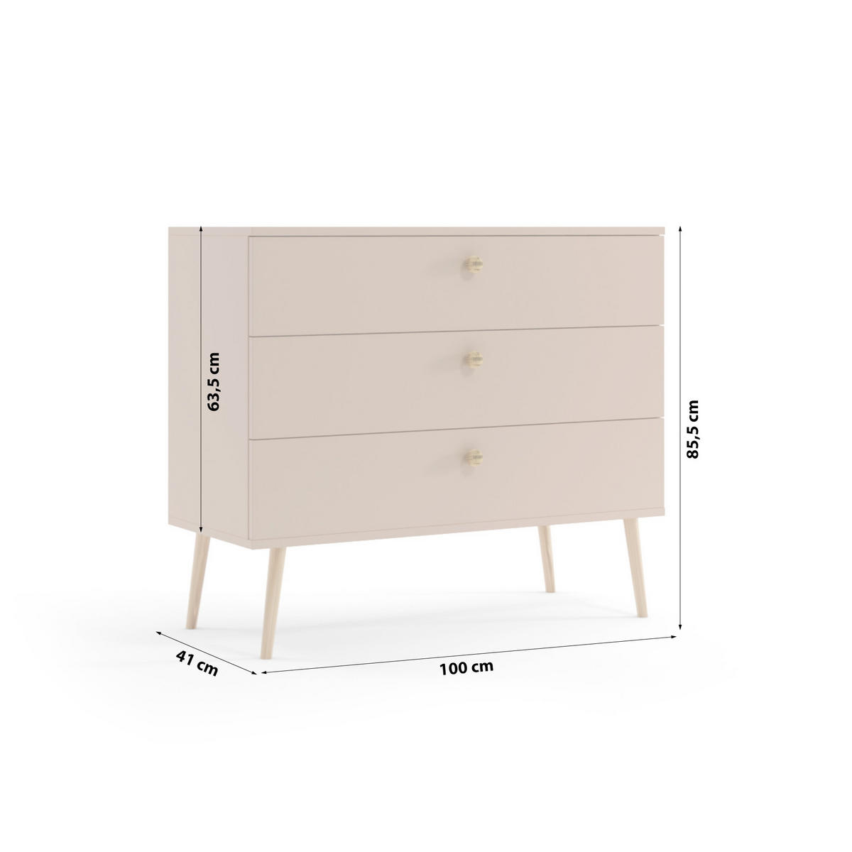 KOMMODE Schrank Kenure Macchiato - Cappuccino, Holzwerkstoff (41/85/100cm) - Fedve