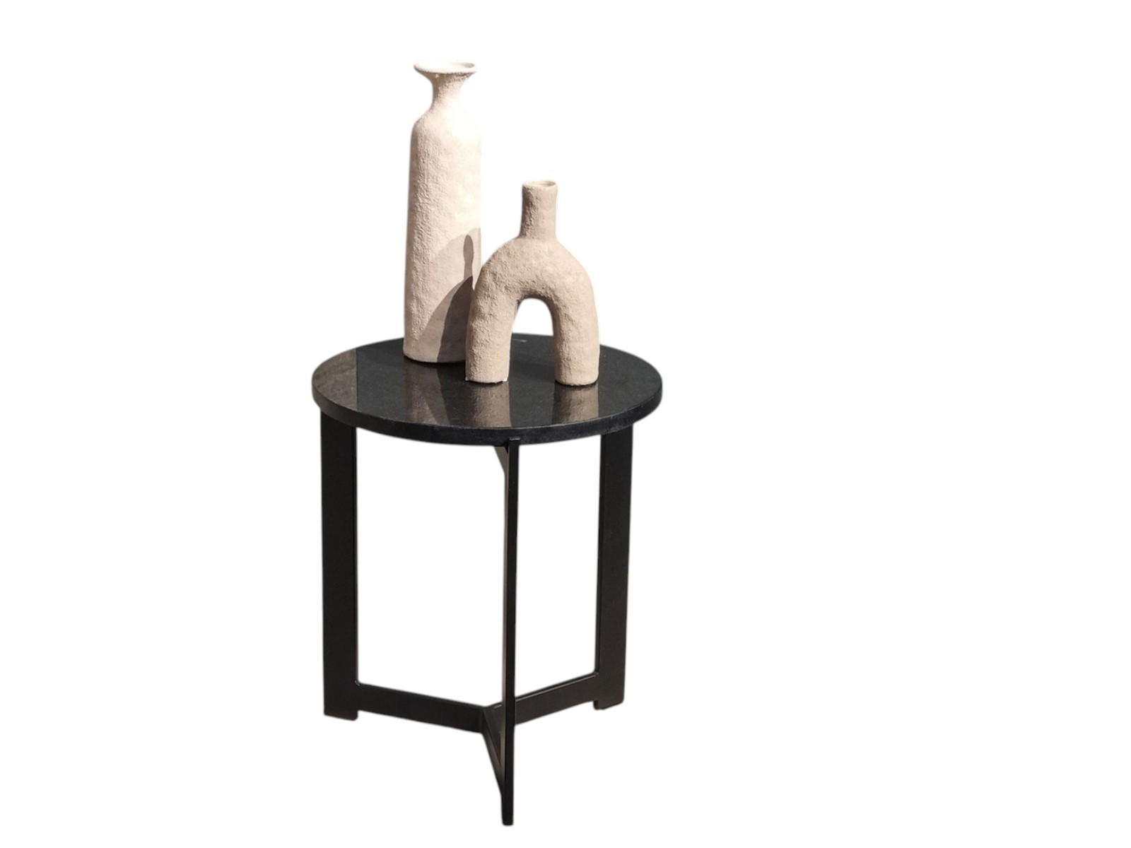 BEISTELLTISCH Ony/ Marmor 42 cm / 42 cm Schwarz - Schwarz, Stein (42/42/48cm) - Villa Möbel