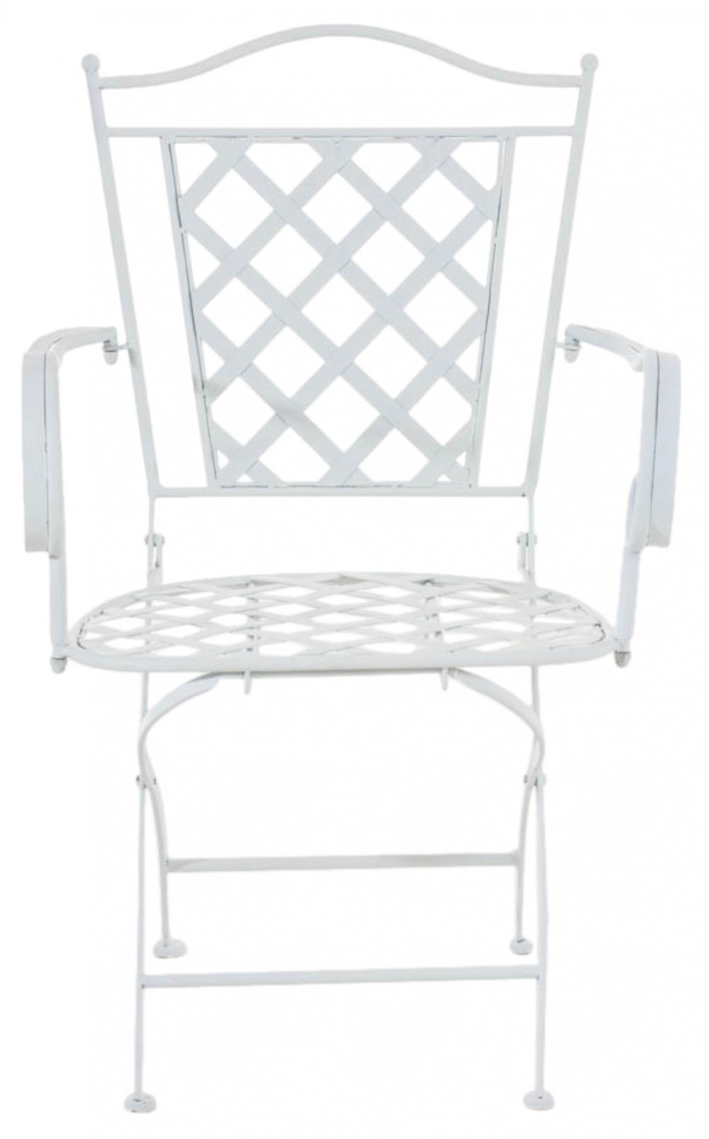 GARTENSTUHL 2er Set Metall weiß - Weiß, Metall (56/93/51cm) - CLP