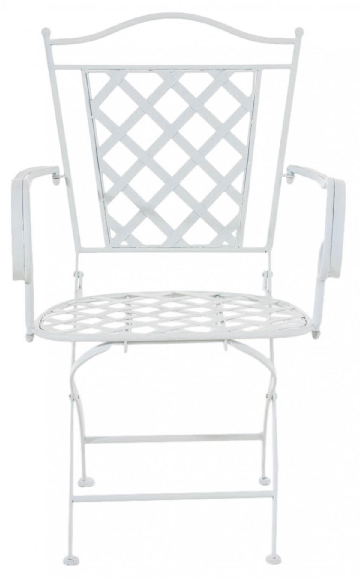 GARTENSTUHL 2er Set Metall weiß - Weiß, Metall (56/93/51cm) - CLP