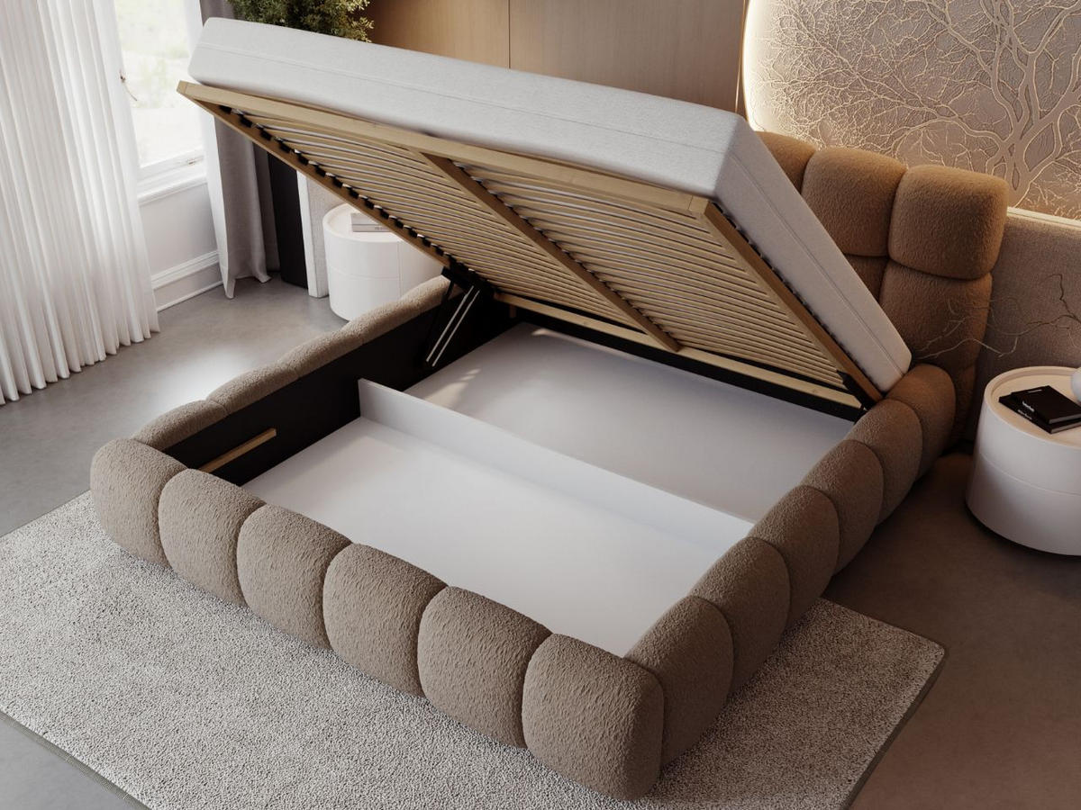 POLSTERBETT Modo 160x200 Bouclé-Stoff Braun - Braun, Textil (160/200cm) - Graingold