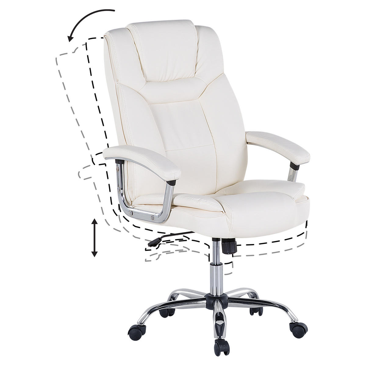 BÜROSTUHL Kunstleder Beige Advance - Beige, Kunststoff/Textil (66/100/66cm) - Beliani
