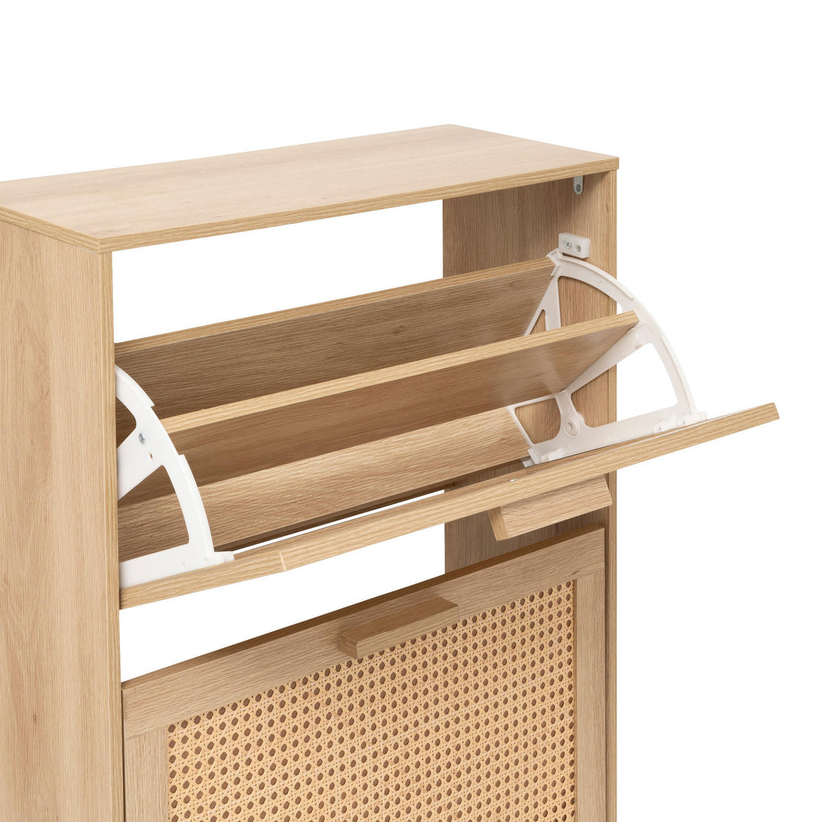 SCHUHSCHRANK Wiener Geflecht Cane 60/24/113 cm - Braun, Holzwerkstoff (24/113/60cm) - 5five Simply Smart