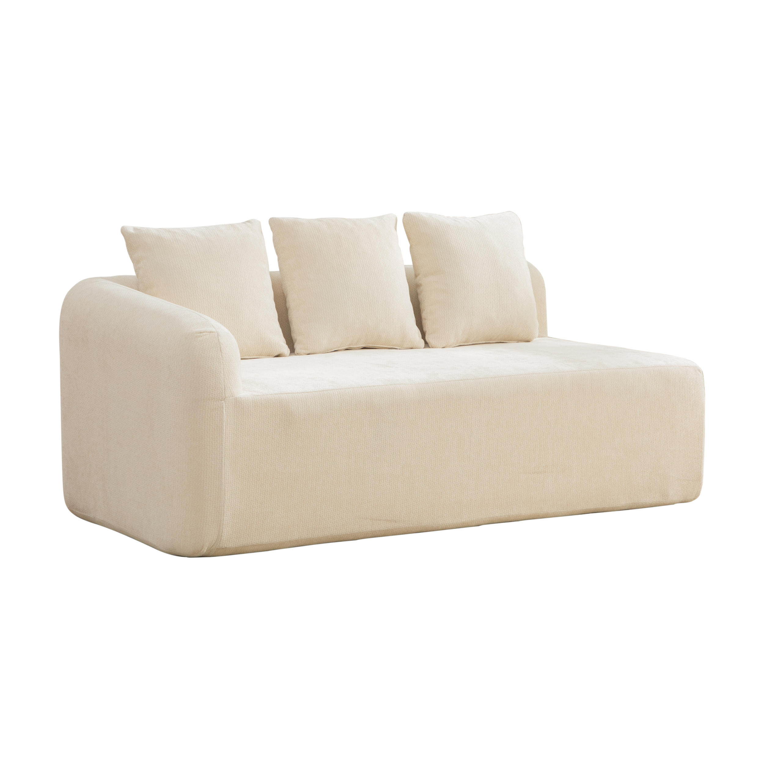 SOFAELEMENT DE-35127 linke mit Chenille-Bezug Beige - Beige, Textil (99/80.5/171.5cm) - ComfortXL