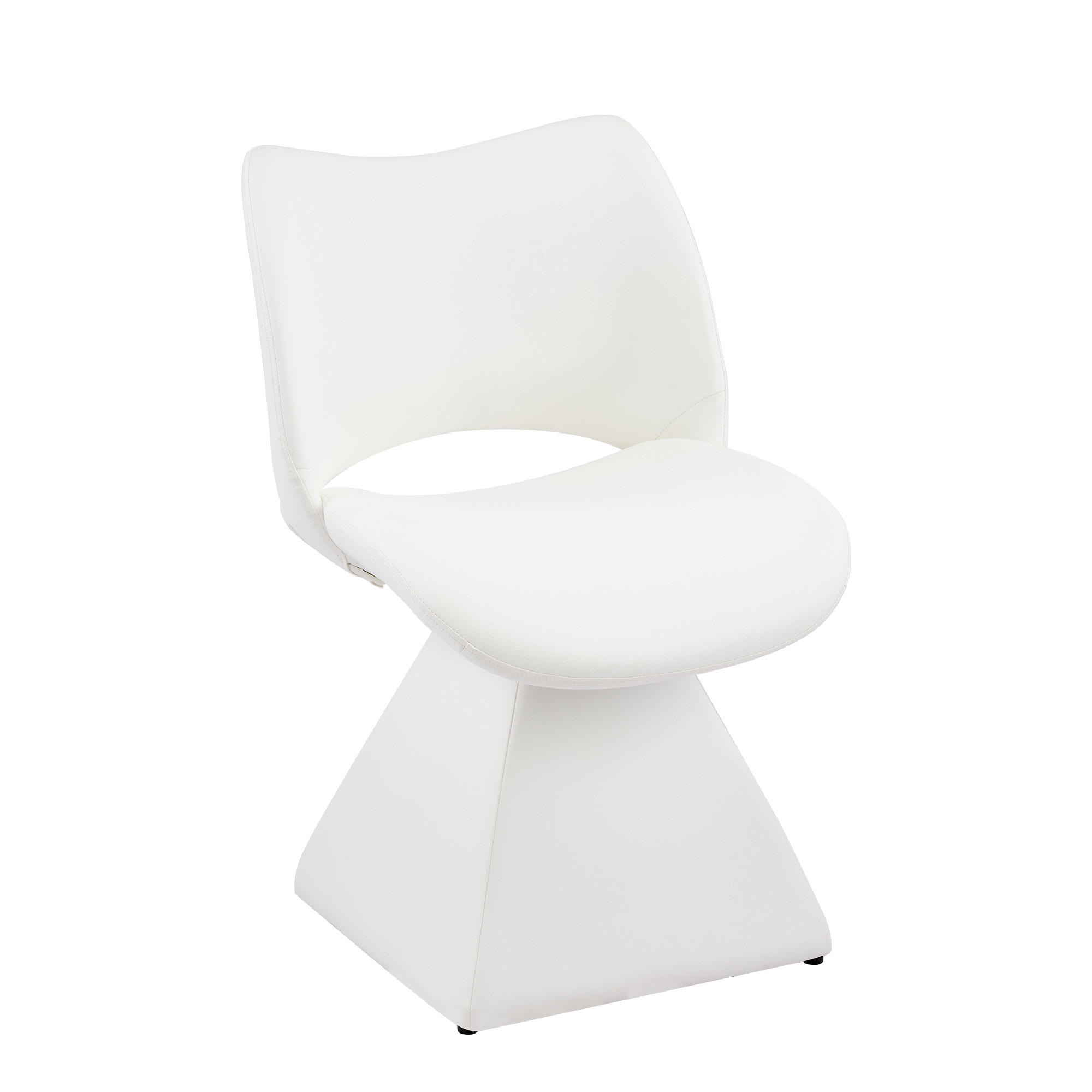 DREHSTUHL Kunstleder Weiß drehbar - Weiß, Leder/Holzwerkstoff (54/84/48cm) - WISHDOR