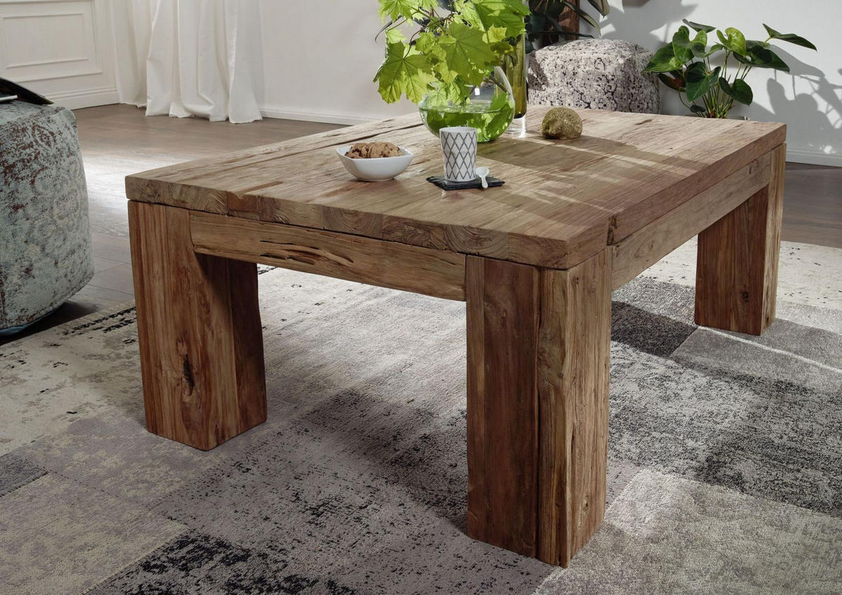 COUCHTISCH Teak 120x80x45 BASSANO #105 - Naturfarben, Holz (120/80/45cm) - Massivmoebel24