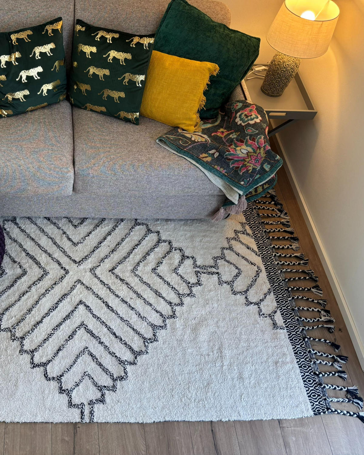 KURZFLOR-TEPPICH Eray 200/140 cm - Weiß, Textil (140/200cm) - Beliani