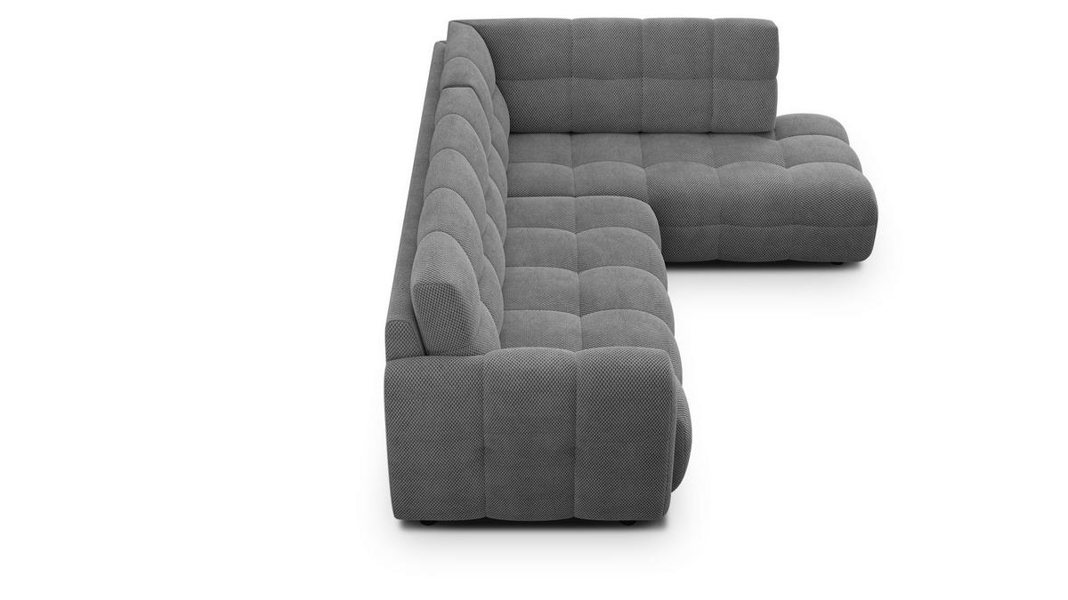 ECKSOFA MELLOW 5-Sitzer, grau - Schwarz/Grau, Holz/Textil (283/191cm) - Courtois Laville