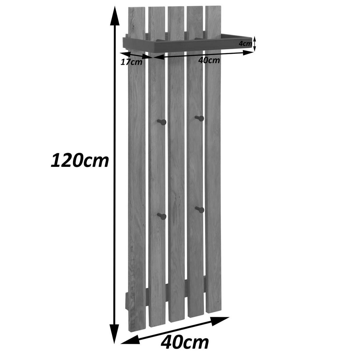 ŠATNÍKOVÝ PANEL Dekor dub - dub Wotan, dřevo (40/120/21cm) - MCW