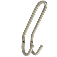 KLEIDERHAKEN Edelstahl massiv Garderobenhaken lang Doppelhaken Wandhaken stabil - Edelstahlfarben, Metall (5.4/19/19cm) - Livingpoint24