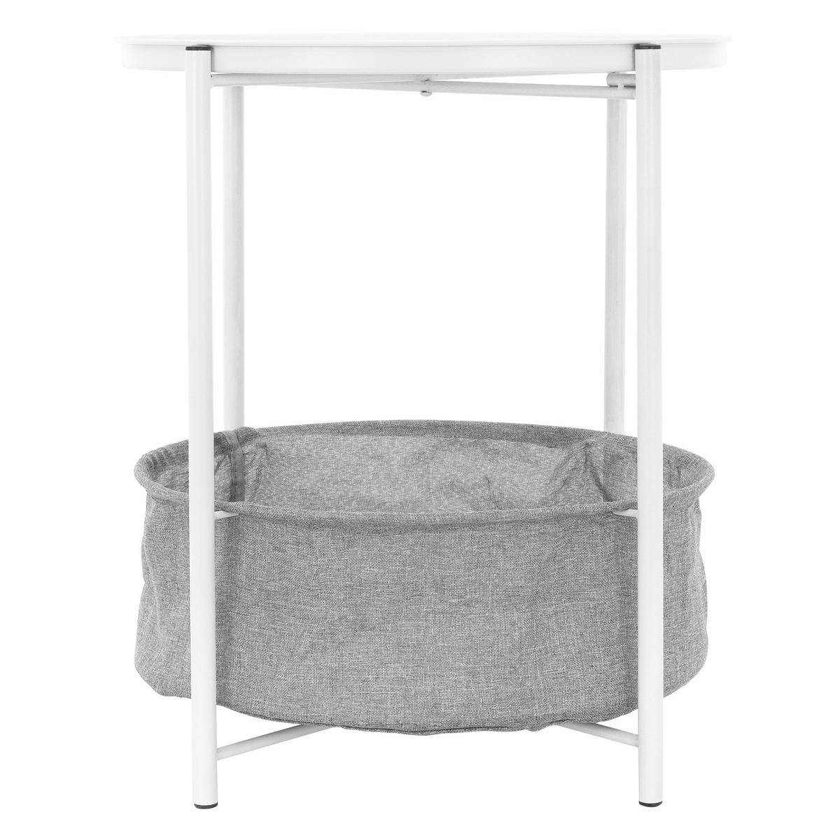 BEISTELLTISCH rund Weiß Ø 46/51 cm - Weiß, Metall (46/46/51cm) - ML-DESIGN