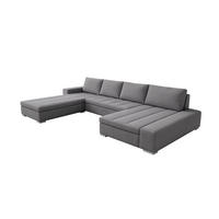WOHNLANDSCHAFT VERONA U-Form mit Schlaffunktion, Bettkasten und Wellenfederung – Großzügiges Ecksofa 387 cm - Hellgrau, Kunststoff (387/85/213cm) - Wohnideebilder