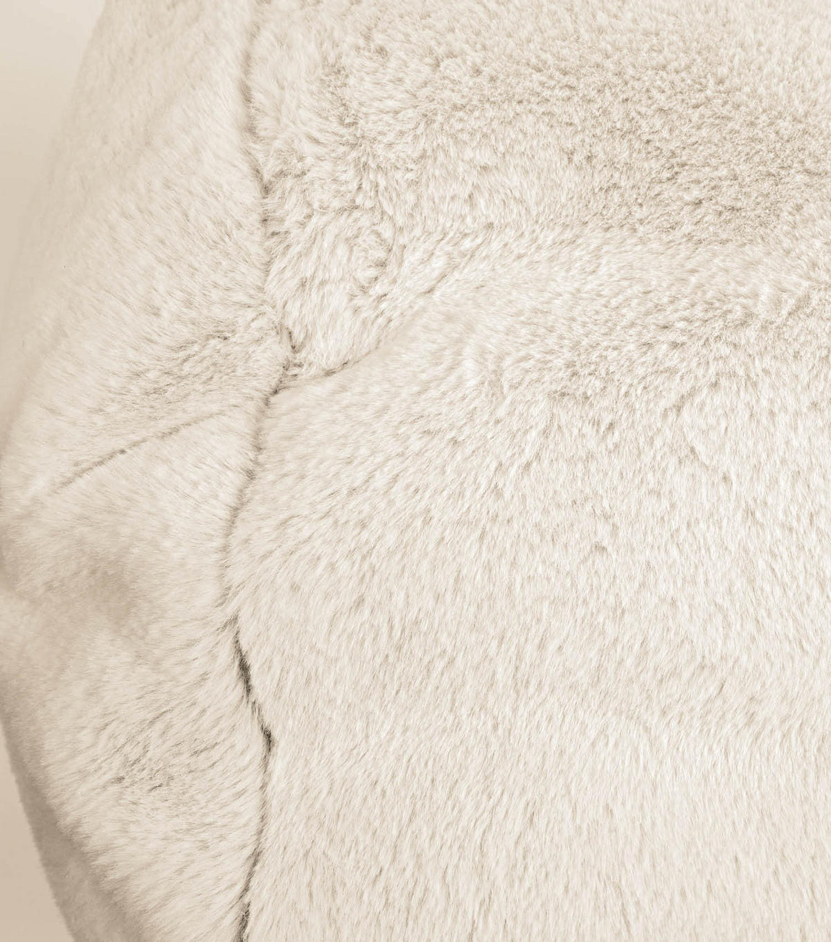 POUF Kunstfell Der Flauschige - Beige, Textil (60/40/60cm) - Mokebo