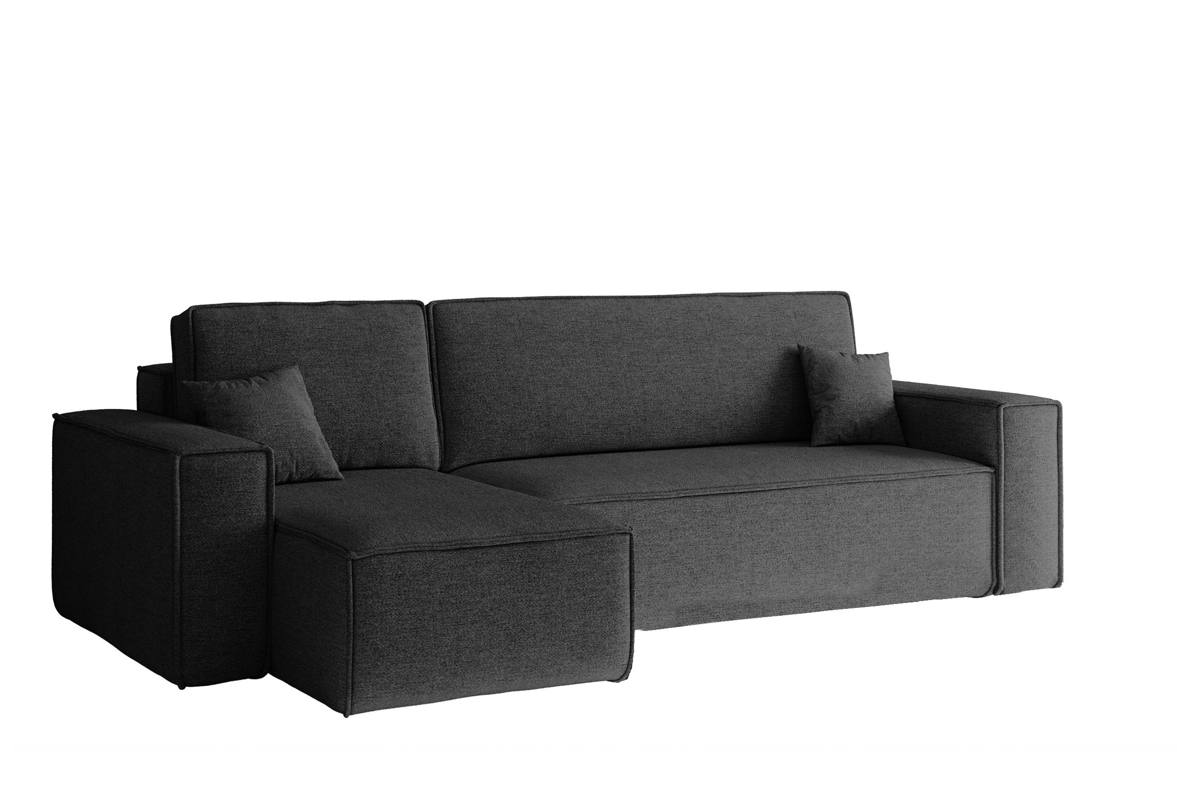 ECKSOFA, Best L-Form, Stoff Neve, Dunkelgrau, Links - Dunkelgrau, Holz (142/244cm) - Kaiser Möbel