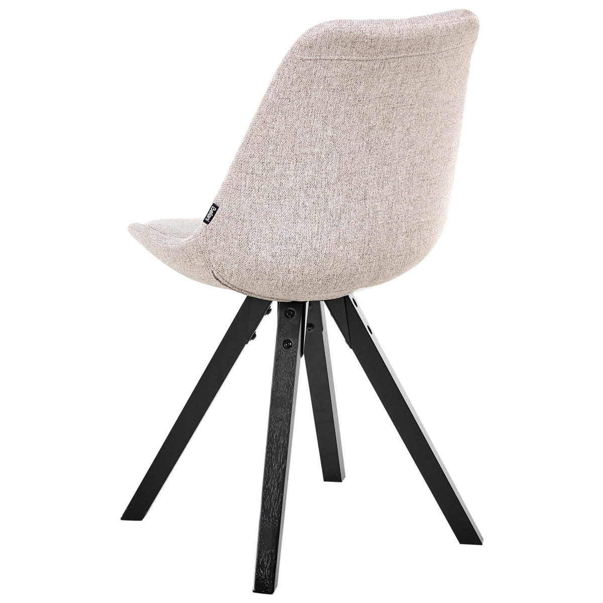 ESSZIMMERSTUHL 2er-Set Hellbraun Hedley - Hellbraun/Schwarz, Textil (48/86/58cm) - Beliani