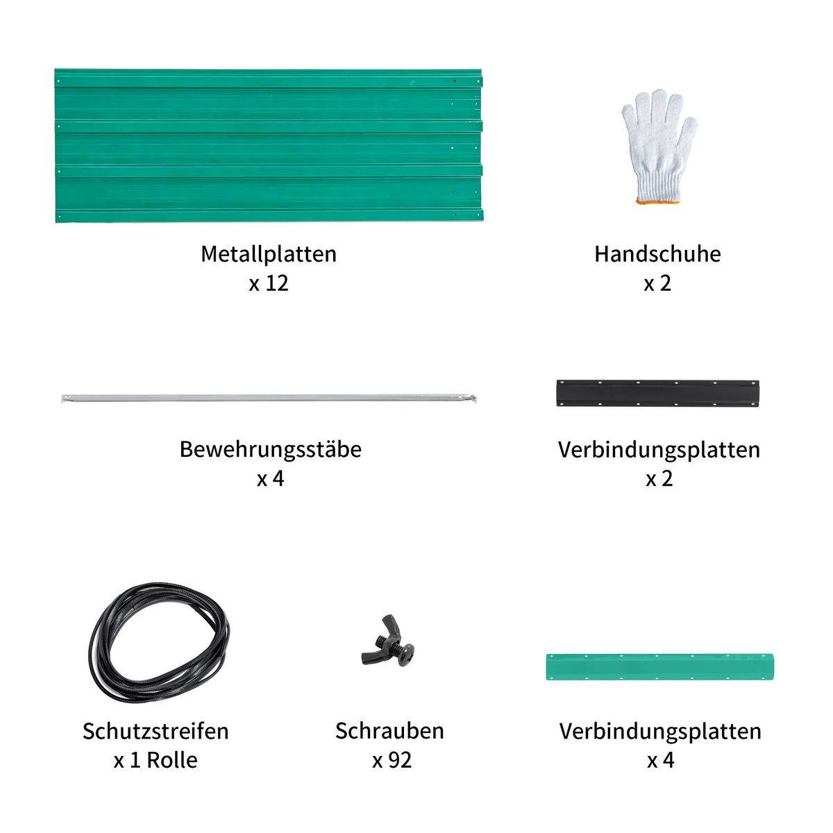 HOCHBEET 190/90/64 cm Grün (1 Stück) - Grün, Metall (90/64/190cm) - Oxeza
