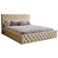 POLSTERBETT 140x200 Verti Slim, Chesterfield, Beige - Beige, Holz/Textil (140/200cm) - Emporius