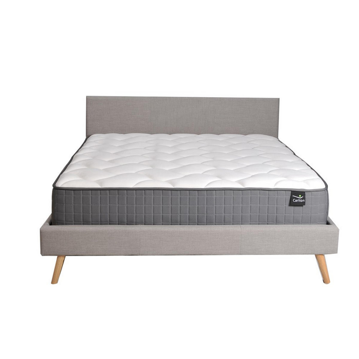 BETT FJORD MIT MATRATZE/ BETT 140X190 - HELLGRAU - Hellgrau, Holzwerkstoff (140/190cm) - Weber Industries