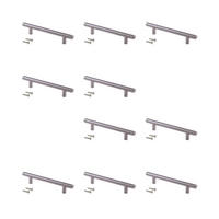 MÖBELGRIFFE Orlando, L528mm, 448mm Achsenabstand, Stahl, Nickel satiniert 10er-set - Silberfarben, Metall (1.2/4/52.8cm) - EMUCA
