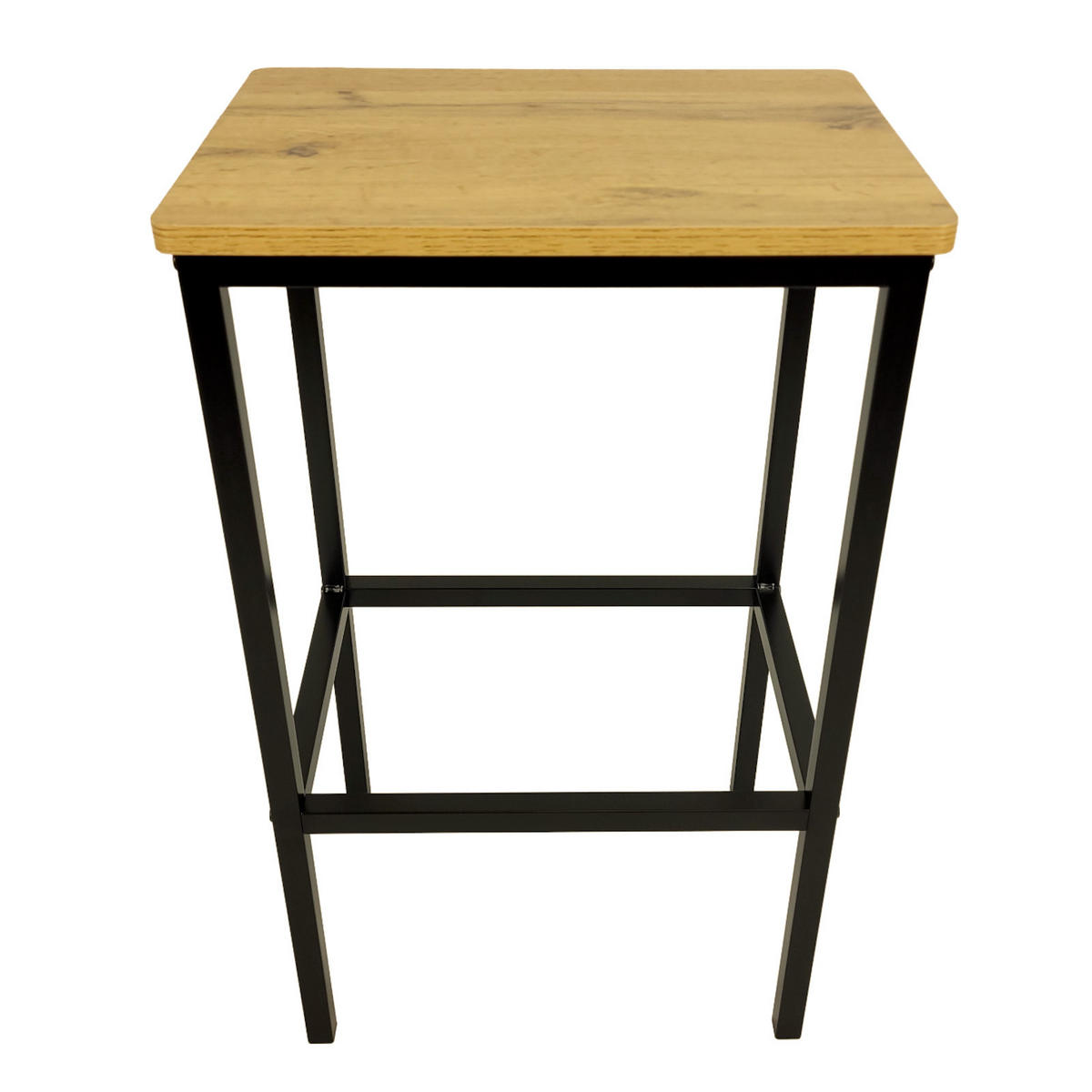 BARHOCKER Holzoptik Metall Eichefarben Schwarz stabil 65 cm - Eichefarben, Holzwerkstoff/Metall (40/65/30cm) - Begryf