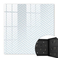 SCHLÜSSELBOX Schwarz 30x30 cm- Türöffnung nach rechts - Dezentes Fischgrätmuster - Weiß, Metall (30/30/5cm) - TULUP