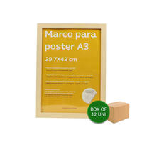 RAHMEN Set mit 12 aus MDF und Acrylglas Schutz und Aussteller für Fotografien, Bilder, Poster, Gemälde, Dekoration für Haus Farbe Weiß A3 - Beige, Holz (29.7/3/42cm) - Nacnic